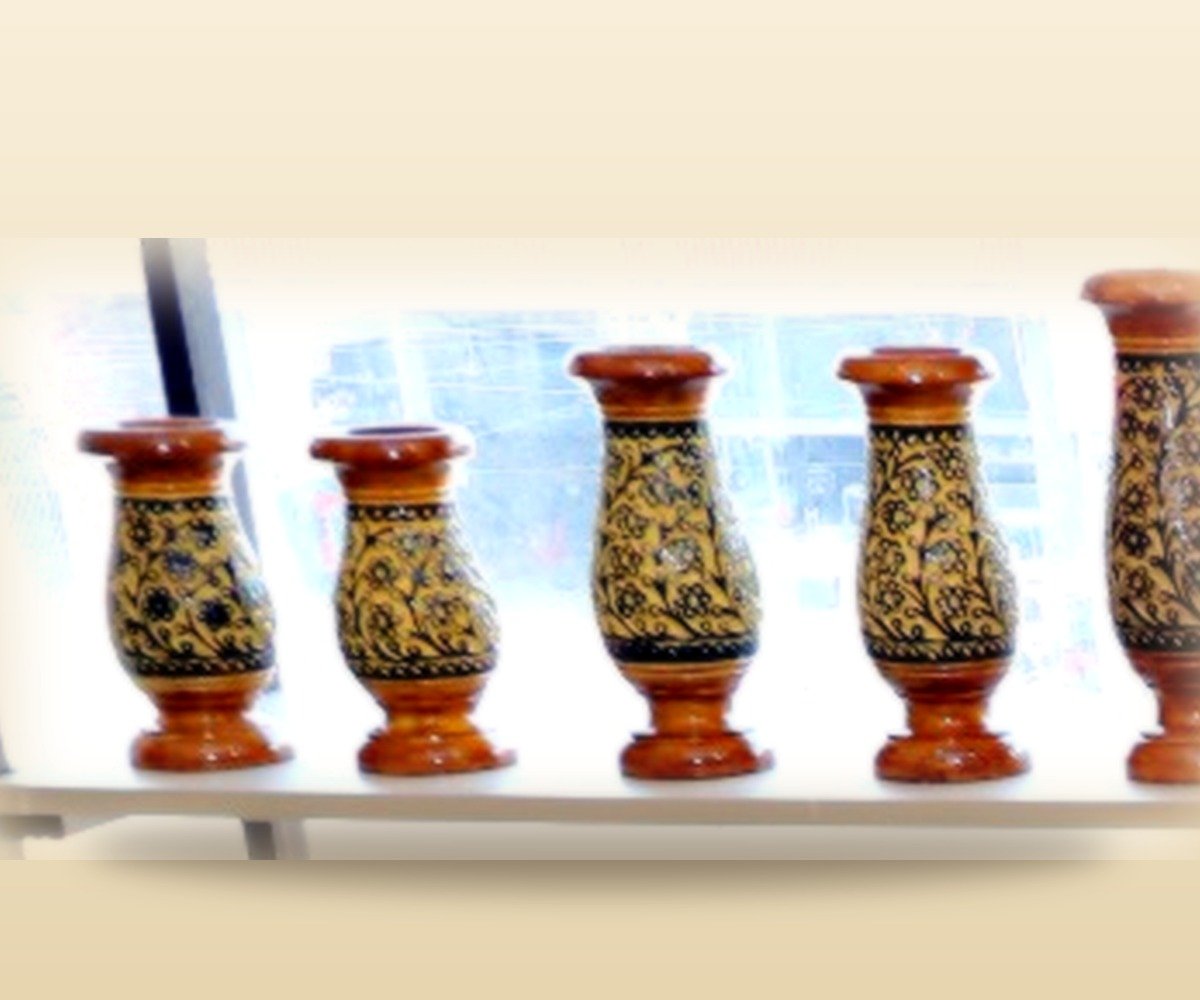 Hand-Painted Lacquer Wood Vase